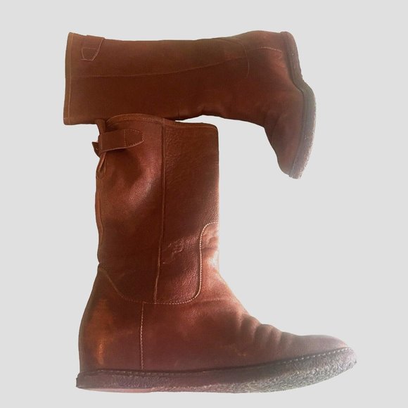 Stuart Weitzman Womens Sz 8.5  Leather Wedge Pull On Short Boots Brown Casual - Picture 14 of 16